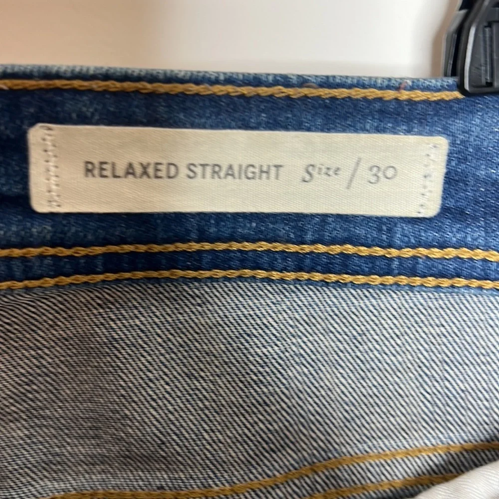🕶️Anthropologie Pilcro relaxed straight/red piped accent denim jeans 30 - Picture 7 of 10
